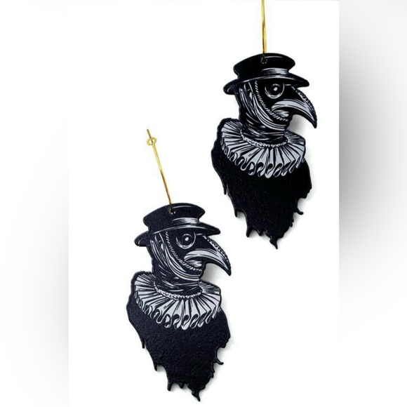 Medico Della Peste~ Plague Doctor Bird Beak Venetian Masquerade Gas Mask Earring - Picture 5 of 13